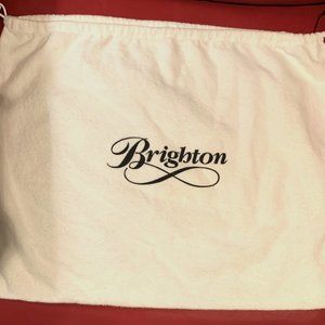 Brighton Purse Dust Cover Storage Bag 15.5 x 20 White with Black script